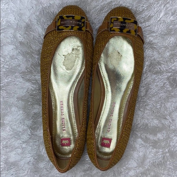 Elaine Turner Shoes - Elaine Turner Wicker Ballet Flats Light Brown 10